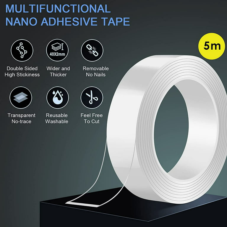 3cm Nano Tape, Double Sided Tape Heavy Duty,Removable Residue-free Adhesive Mounting Tape- Versatile for Photo/Poster/Carpet, Size: 1.18in*16.5FT*2