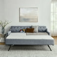 thumbnail image 2 of Upholstery DayBed with Erectable Trundle and USB Charging Design, Linen DayBed with Tufted Back Grey - Twin, 2 of 5