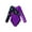 Purple, variant on Kids Girls Bodysuit Print Patchwork Gymnastics Ballet Dance Leotard Long Sleeves Jumpsuit 4-14