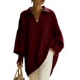 thumbnail image 4 of Gsakboxl Cardigan Sweaters for Women Solid Color Oversized Loose Poncho Style Knit Sweater, Soft Flowy Casual Pullover Top For Autumn Winter Daily Sun Protection, 4 of 5