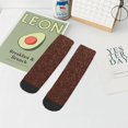 thumbnail image 7 of Fuzoiu Dark Brown Glitter Print Adult Socks, Crew Moisture-wicking Socks, Unisex Cushion Crew Socks,Casual Sports Ankle Socks, 7 of 7