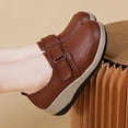 thumbnail image 5 of Brown Female Comfortable Wedge Shoes With Breathable Round Toe Solid Color For Leisure Wear, 5 of 9