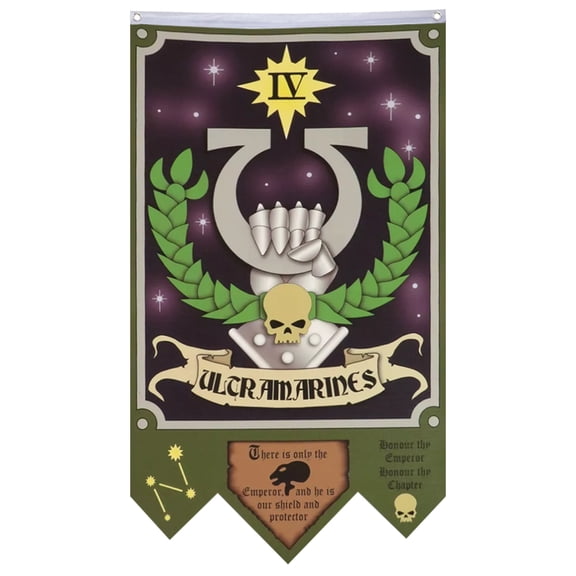 Wargame Style Ultramarine 4th Co Flag Banner Home Yard Garden Decor 30x50in