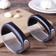 thumbnail image 3 of Stainless Steel Garlic Press Manual Garlic Crusher Cut Garlic Rocker Curved Press Fruit And Vegetable Tool Kitchen GadgetsDurable, 3 of 7