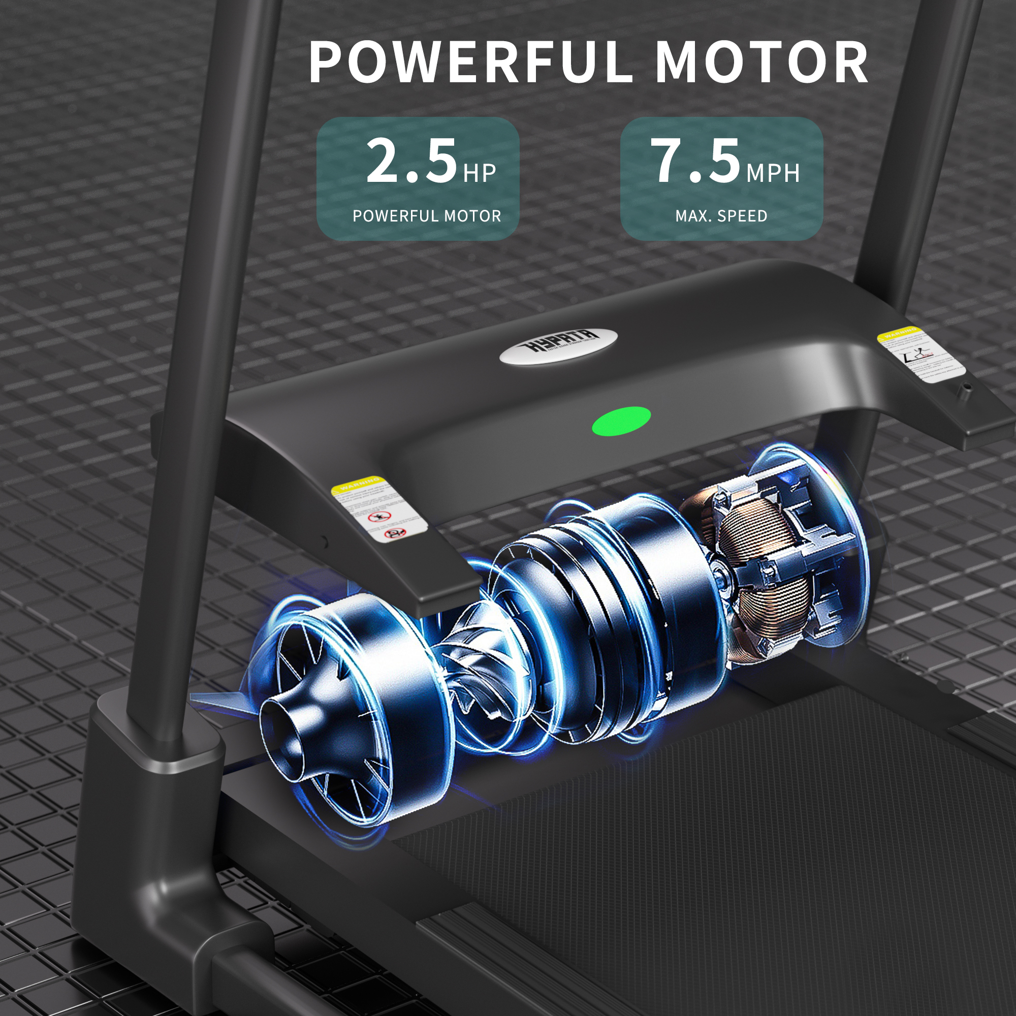 SKOK Compact 2.5HP Folding Incline Treadmill with 12 Preset Programs, 300lb Capacity Electric Walking Treadmill Machine for Home