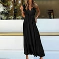 thumbnail image 4 of Gspmoly Robe pour Femme, Robe d'Été en Dentelle pour Femme avec Col en V à Empiècements, Style Bohème Décontracté, Plissée, Sans Manches, Robe pour Femme, Robes de Cocktail jusqu'à 60 % de Rabais, 4 of 8