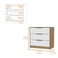 thumbnail image 2 of Miekor Furniture 3 Drawers Dresser Maryland, Superior Top, White / Pine Finish 122996, 2 of 7
