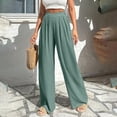 thumbnail image 2 of Women Linen Pants High Waisted Pants for Women Wide Leg Plus Size Palazoos with Pockets Womens Summer Beach Vacation Long Trousers, 2 of 5