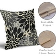 thumbnail image 4 of Black Grey Gray Pillow Covers 20x20 Set of 2 Modern Dahlia Floral Decorative Outdoor Pillowcases Geometric Art Flower Farmhouse Throw Cushion Case Decor for Couch Sofa Bed, 4 of 6