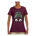 thumbnail image 3 of Messy Bun Soccer Life | Mom Life Game Day Vibes Sports Lover | Mother's Day Sports Womens T-Shirt, Maroon, XL, 3 of 5