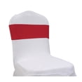 thumbnail image 3 of MDS Pack of 10 Spandex Chair Sashes Bow Ties With Buckle for Wedding - Apple Red, 3 of 6