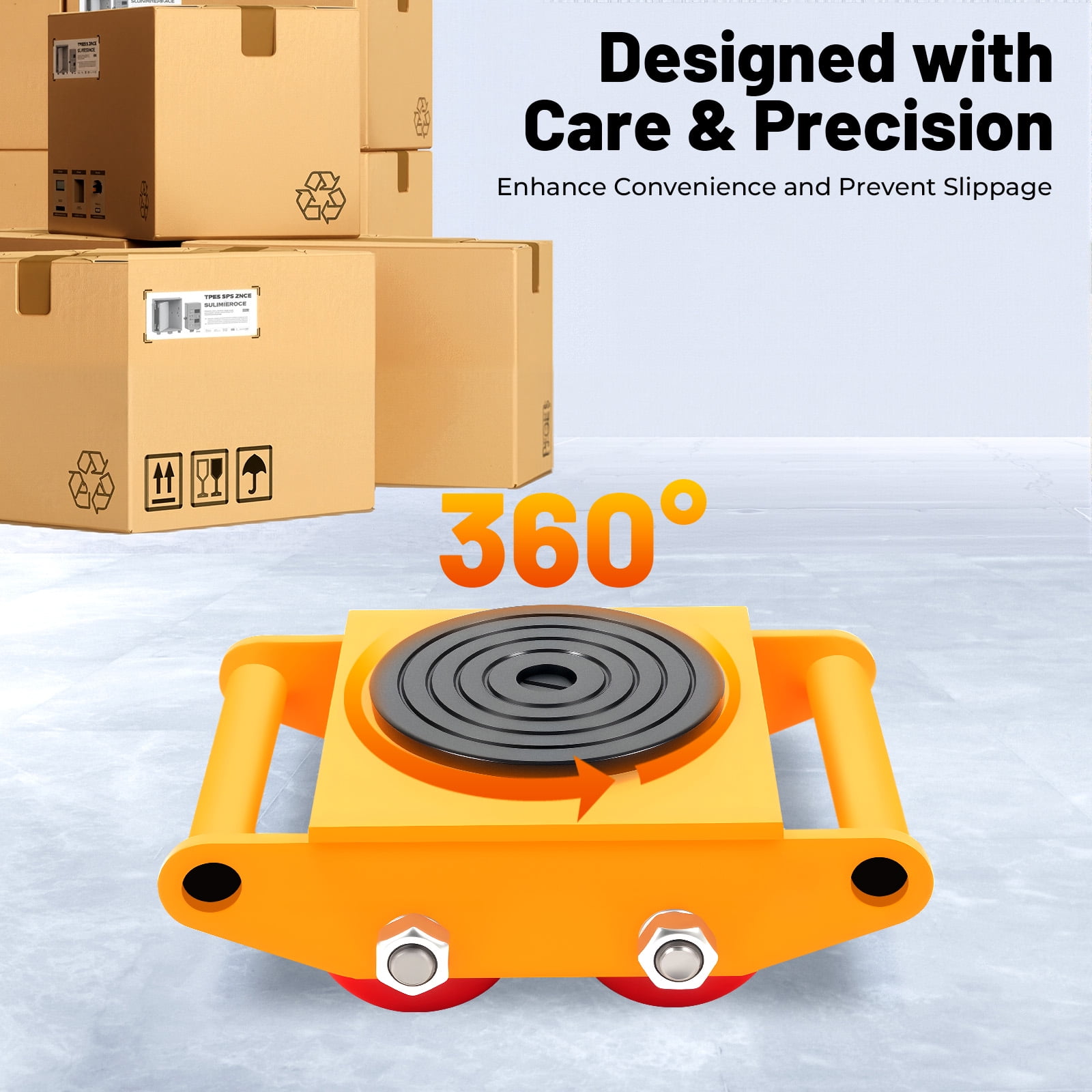 13200lb 6T Heavy Duty Machine Dolly Skate Machinery Roller Mover Cargo Trolley 4pcs
