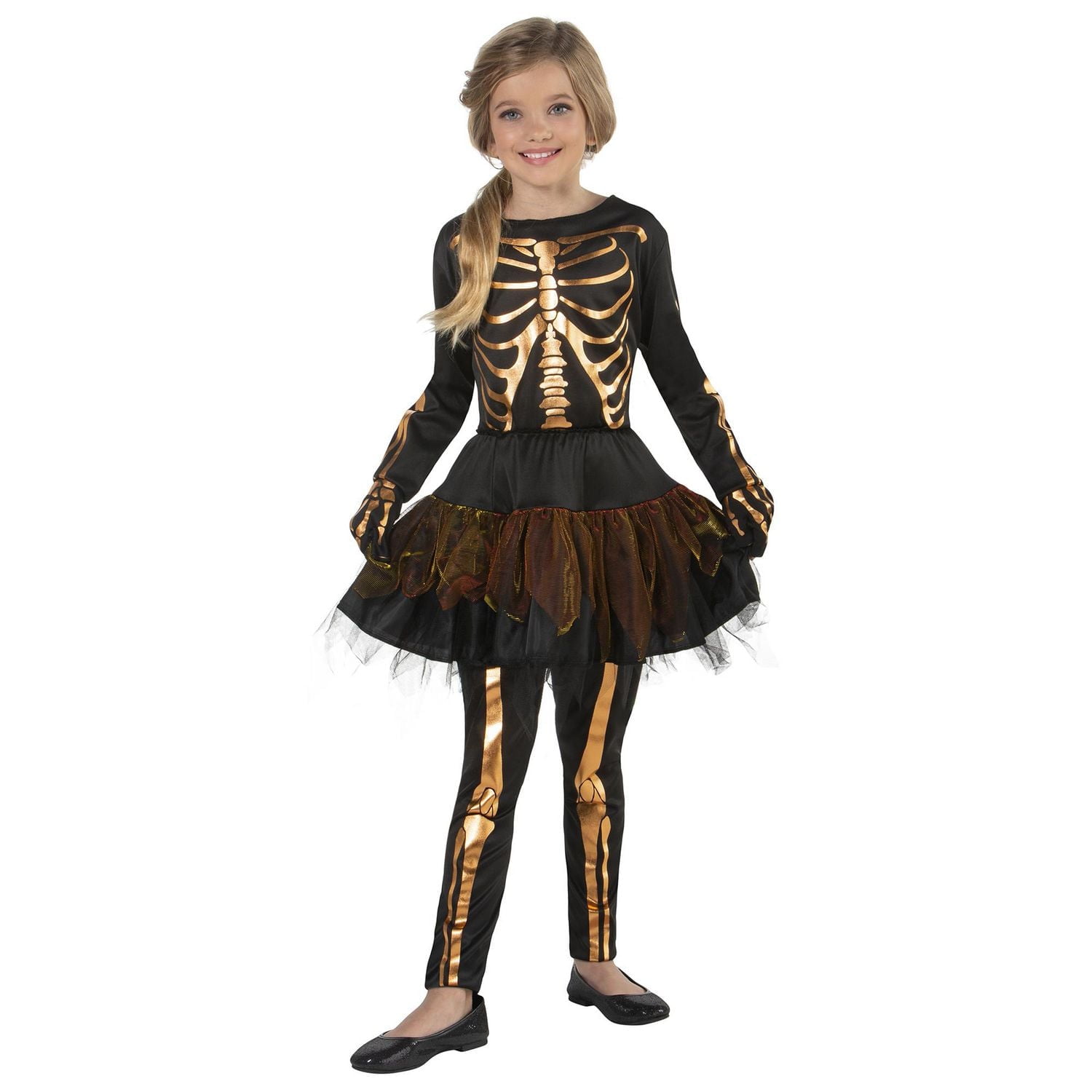 Costume de squelette cuivré pour filles M