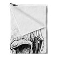 thumbnail image 2 of Grunge Soft Flannel Fleece Throw Blanket, Gothic Skull with Bandanna and Headphones Musical Dead Man Illustration, Cozy Plush for Indoor and Outdoor Use, 70" x 90", Pale Grey Black, by Ambesonne, 2 of 5