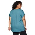 thumbnail image 2 of RBX Active Women's Plus Size French Terry V-Neck Short Sleeve Tunic Top, 2 of 5