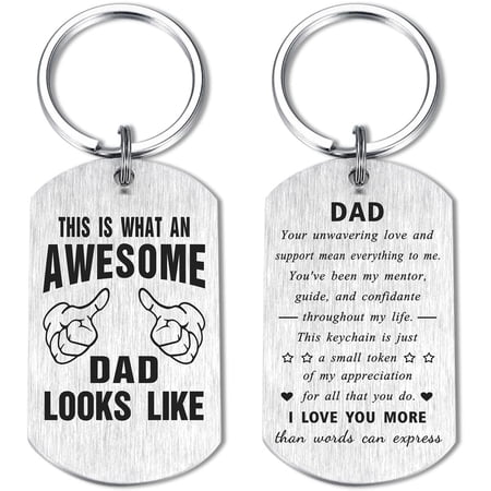 Fathers Day Dad Gifts - Best Dad Ever Keychain - Daddy Keychain, Fathers Day Gift for Dad, Dad Birthday Christmas Gift