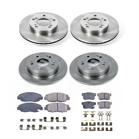 Ultimate Brakes fits Honda Civic 2006-2011 Front & Rear Ceramic Brake Pad & Rotor Kit Hardware WM80987