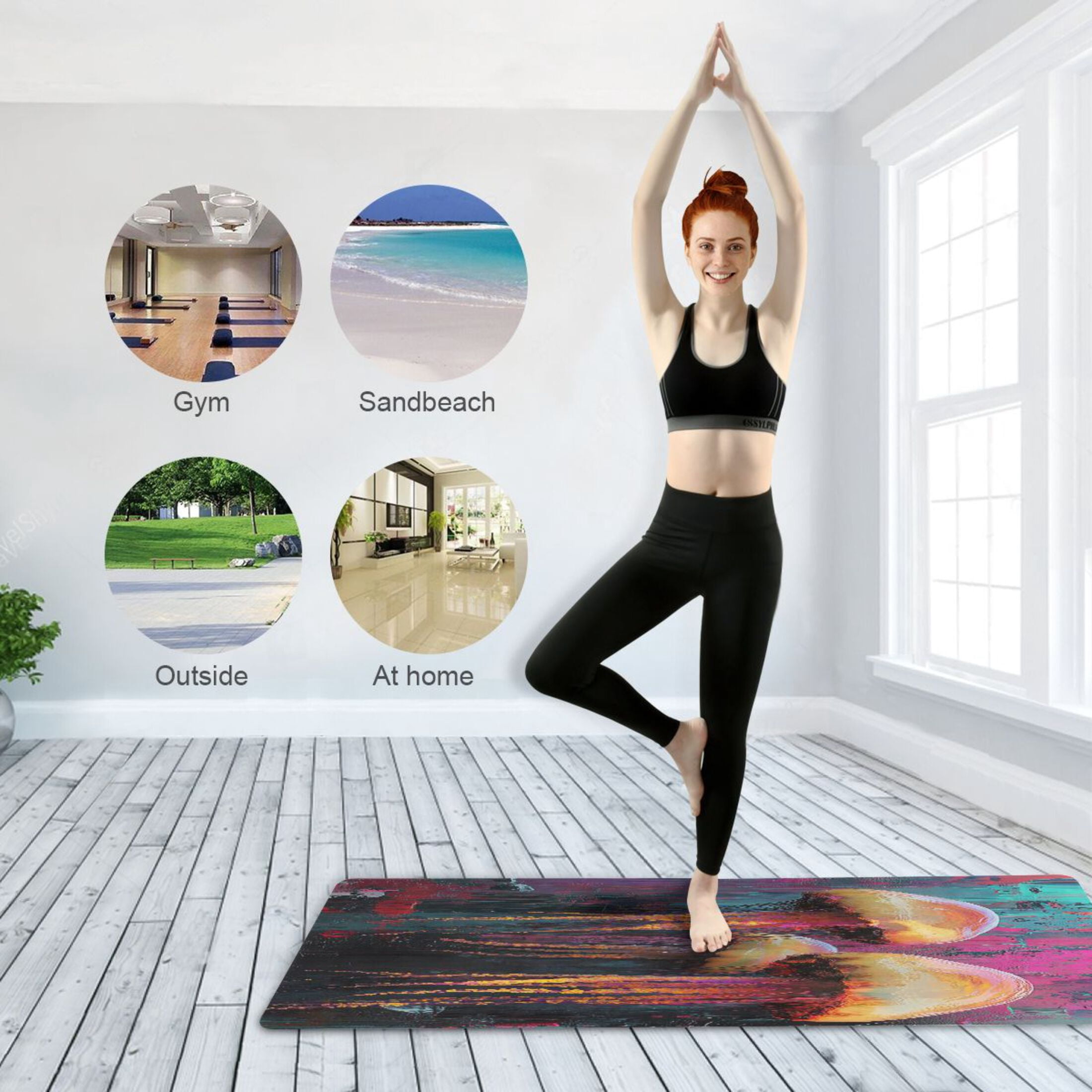 BZSMCE Yoga Mat Women Jellyfish Colorful Fitness Mat