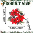 thumbnail image 3 of Clearance Under $2 Red Christmas Candle Holder Ring with Holly Leaves – Festive Wreath for Candles and Holiday Centerpieces, 3 of 5