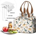 thumbnail image 4 of Beige Dinosaurs Rainbows Flowers Pattern Drawstring Lunch Bag Women - Drawstring Lunch Bag Insulated for Work Office - Stain-Resistant Large Lunchbags for Women with Multi-Pockets, 4 of 6