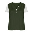 thumbnail image 3 of Plebaso Women's Tunic Tops with Leggings Womens Short Sleeve Button V Neck Casual Blouses Summer Clothes, 3 of 6