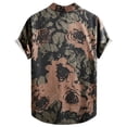 thumbnail image 5 of COSFO Button Up Short Sleeve Shirts for Men Cotton Linen Summer Floral Shirt Beach Vacation Collared Loose Fit Tops, 5 of 6