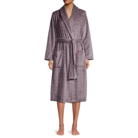 

Ladies Faux Fur Robe -Grey-Medium