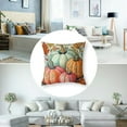 thumbnail image 5 of Ullo0ord Fall Pumpkin Harvest Decorative Throw Pillow Covers Autumn Thanksgiving Square Cushion Covers Halloween Outdoor Couch Sofa Home Pillow Cases 18x18in, 5 of 7