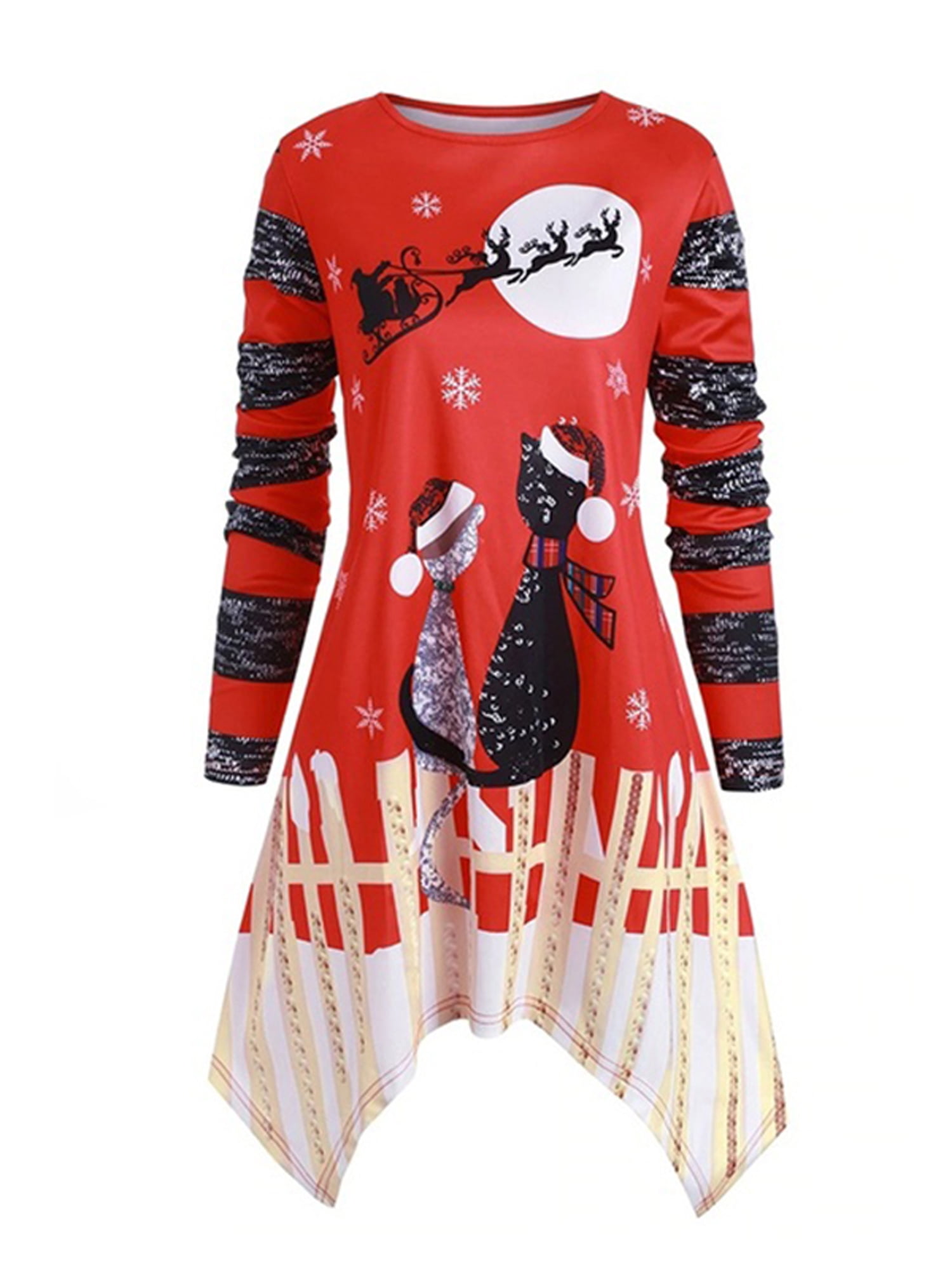 plus size christmas cat dress