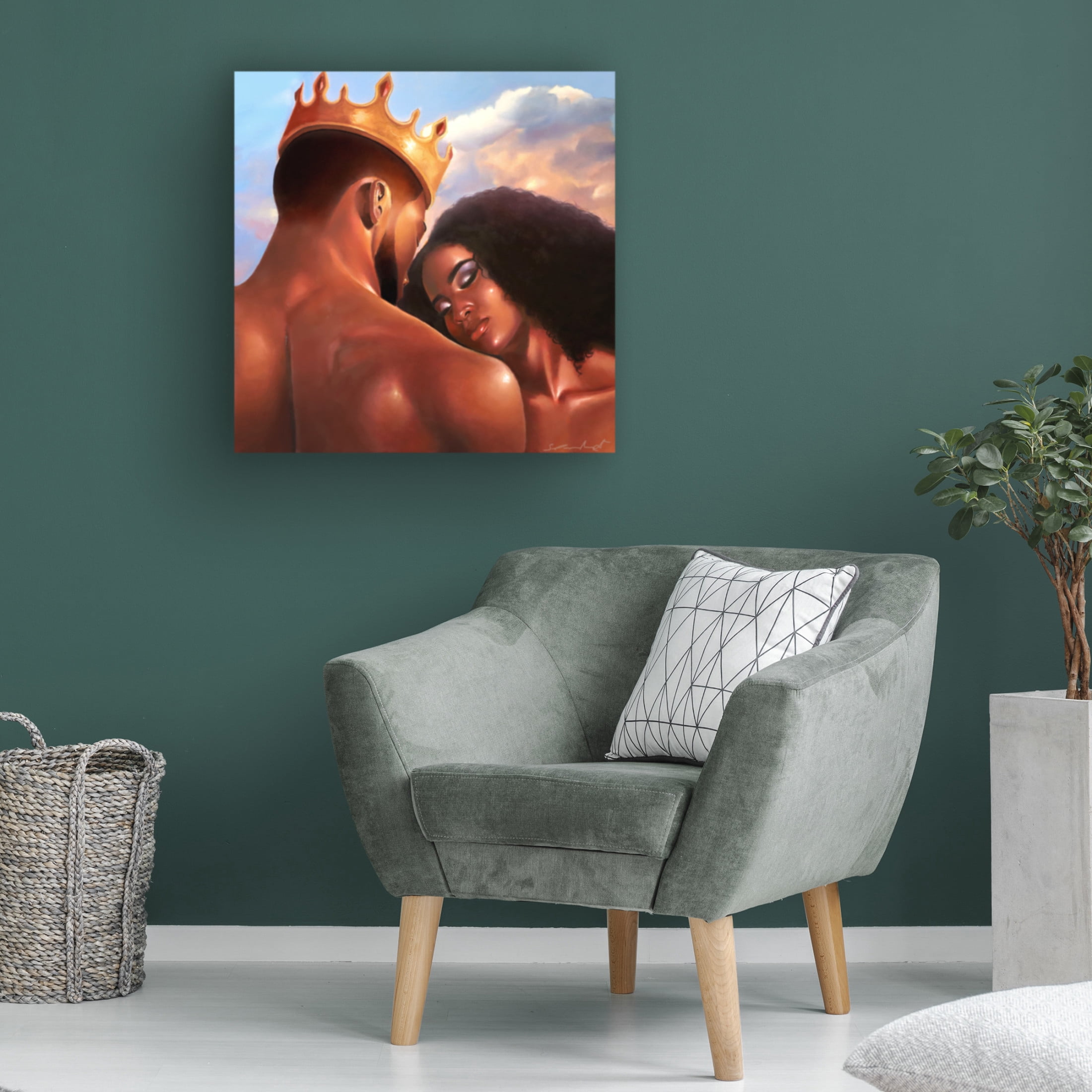 Canvas Wall Art - Salaam Muhammad 'Shoulder Rest' Wall Art for Living Room, Bedroom, or Office Décor by Trademark Fine Art - 24 x 24 Inches