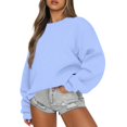 thumbnail image 5 of Resicozy Crewneck Sweatshirt for Women Fall Oversized Sweatshirt Vintage Solid Color Pullover Loose Fit Cute Y2K Hoodies Light Blue M, 5 of 5