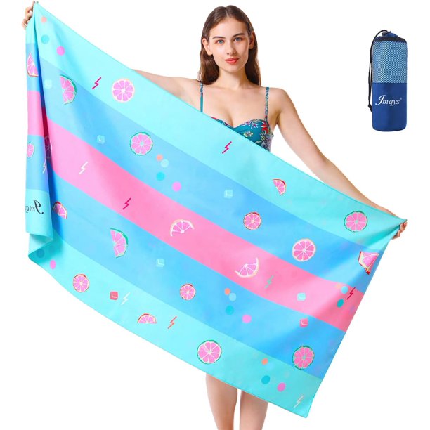 Toallas de playa Toallas de viaje de microfibra XXL Toalla superabsorbente de secado rápido Toallas de camping impresas en 2 lados Sin arena Toalla deportiva de gran tamaño ultrasuave con bolsa Perfecta para acampar Gimnasio Mochilero Natación Spa Yoga (63"x31")Limón -L esquí esquí Gafas de esquí