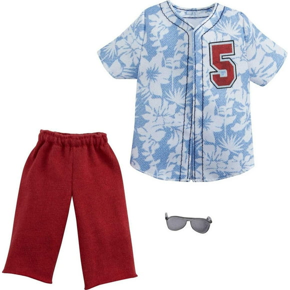 Barbie Fashions Pack: Ken Doll Clothes with Hawaiian Sport Shirt, Red Shorts & Sunglasses