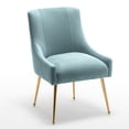 thumbnail image 6 of SEYNAR Modern Glam Boucle Pleated Velvet Accent Dining Chair, Set of 6 for Living Room with Rear Handle（Green）, 6 of 11