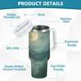 thumbnail image 2 of Yayeee 30oz Stainless Steel Tumbler with Straw and Handle Double-Wall Insulated Travel Water Bottle, Forest House, 2 of 8