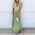 thumbnail image 1 of WILLBEST Vestidos de Verano para Mujer, Moda para Mujer, Cuello Redondo, sin Mangas, Letras Estampadas, Informal, Diario, Bohemio, Largo, Maxivestido Grande, 1 of 3