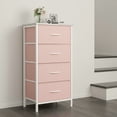 thumbnail image 4 of CONCETTA 4-Drawer Fabric Dresser Storage Chest for Bedroom, Closet, Storage Furniture for Adults, Pink, 4 of 8