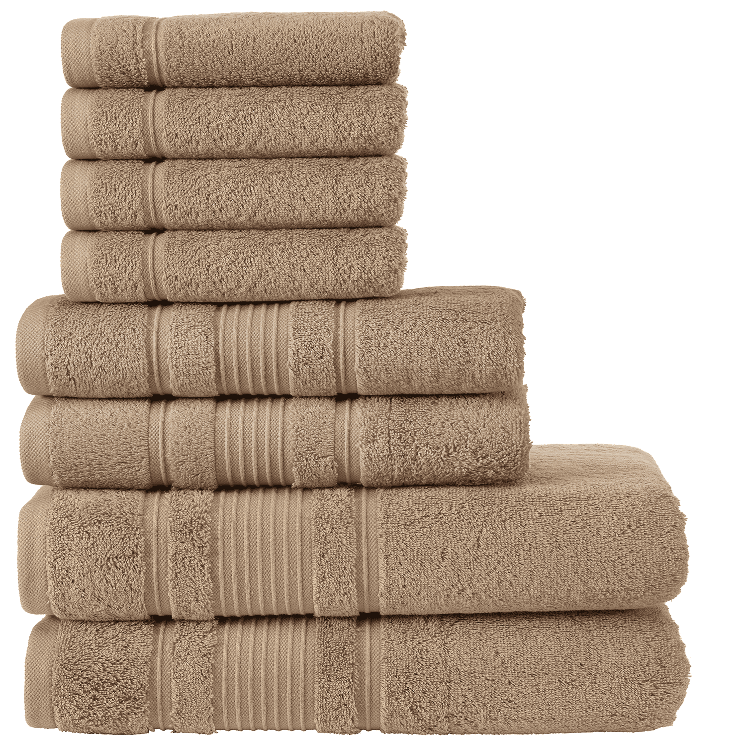 Qute Home Spa & Hotel Towels 8 Piece Towel Set, 2 Bath Towels, 2 Hand