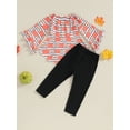 thumbnail image 3 of Bagilaanoe 2pcs Toddler Baby Girl Halloween Clothes Pumpkin Print Long Sleeve A-Line Dress Tops + Leggings 6M 12M 18M 24M 3T 4T 5T Kids Long Pants Set, 3 of 8