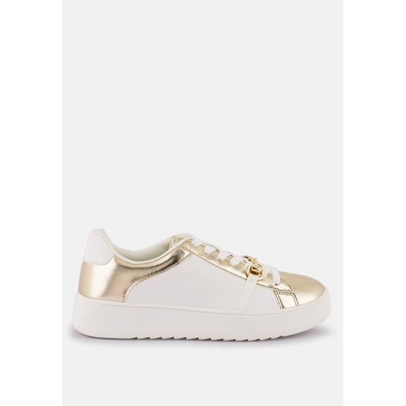 Nemo Contrasting Metallic Faux Leather Sneakers