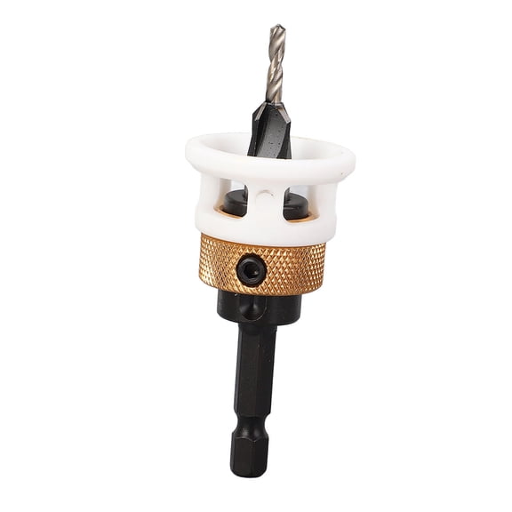 Yajisi 3.2x8mm Countersink Drill Bit 4‑Flute 1/4" Hex Shank Adjustable Depth with Depth Stop – 82° Tungsten Steel, 3/8" Counterbore Sleeve, Universal Compatibility