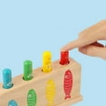Innovative Wooden Educational Toy Cat Fish Interaction Game Stick