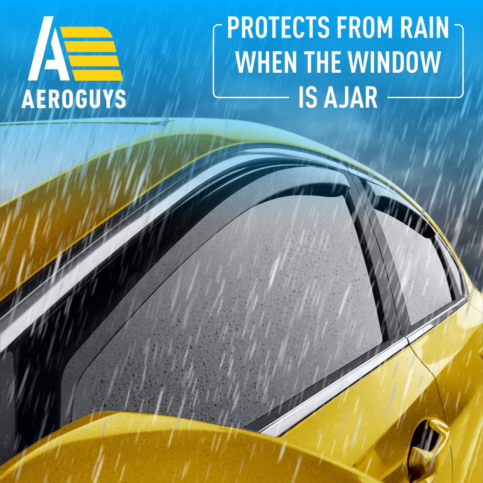 AEROGUYS Extra Durable Window Deflectors In-Channel Window Visors Rain Guards Fit for Kia Forte 2019-2024, Sun Visors, Wind Vent Visors, vent shades, Car Accessories - 4 pcs. AG0769