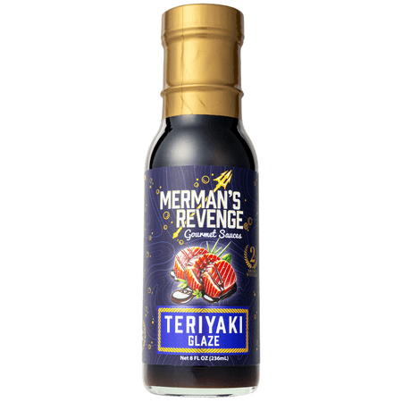 Merman's Revenge Teriyaki Glaze Cooking Sauce, 8 fl oz Glass Bottle