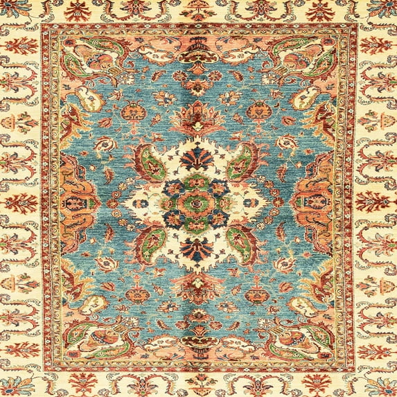 Ahgly Company Indoor Square Abstract Red Abstract Area Rugs, 5' Square