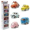 thumbnail image 4 of Pull Back Toy Cars Set of 6 Metal Cartoon Shaped Little Cute Car Model Gift Pack for Kids, 4 of 8