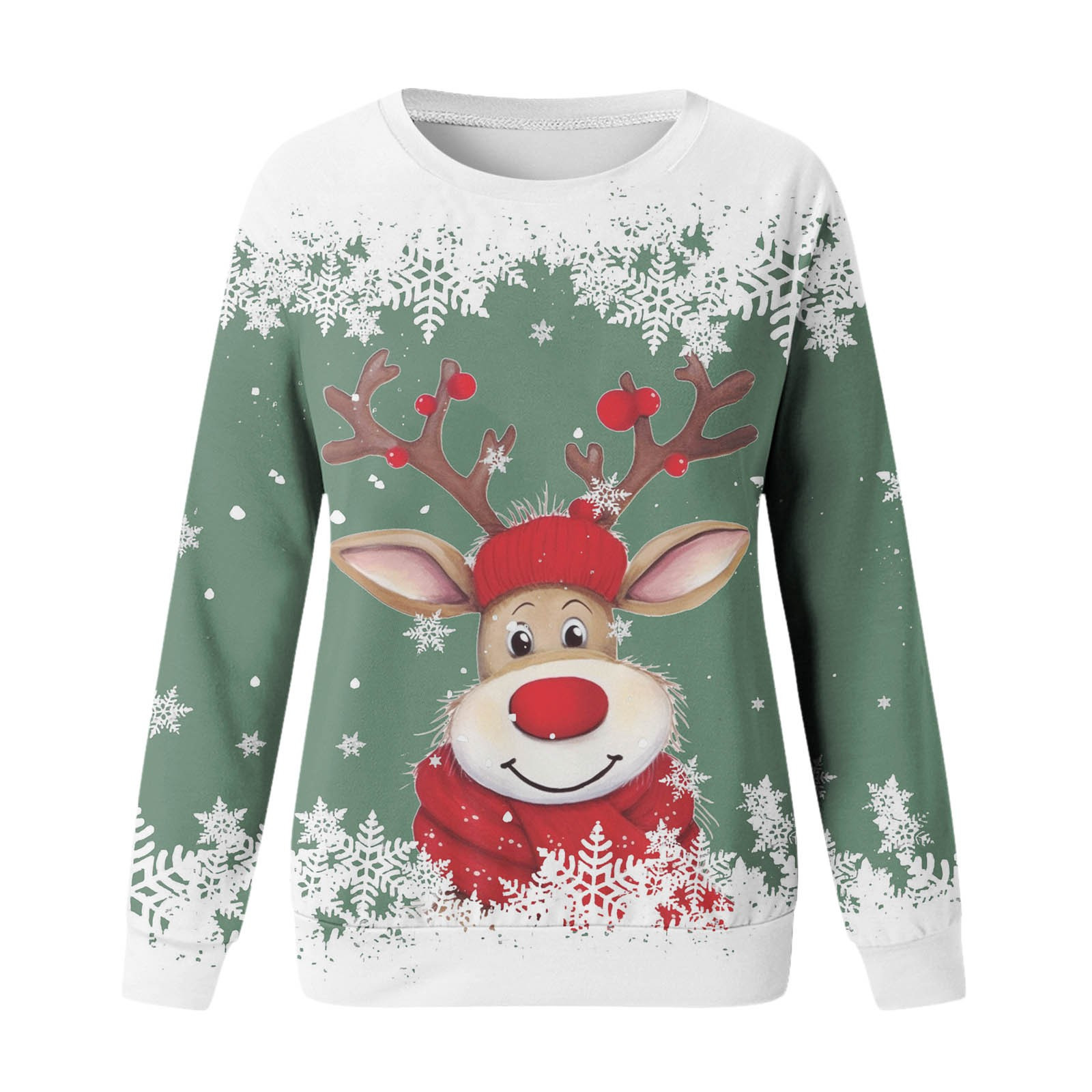Pull De Noël Enfant – Imprimé Renne Drôle, Manches Longues, Col Rond – Tissu Doux Polaire – Cadeau Festif Pour Filles/garçons
