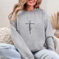 thumbnail image 2 of Christian Embroidery Faith Cross Inspirational Sweatshirt for Men and Women, 2 of 6