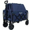thumbnail image 2 of NIGSQJB Expandable Dual-Layer Utility Wagon with 100% Extra Space, Folding Grocery Cart for Shopping, Camping, Sports, Gardening, Fishing, Christmas Gifts Cart, Dark Blue, 2 of 11