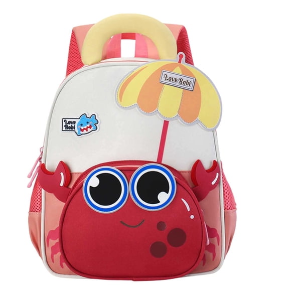 Kcolen Traveling Backpack Adorable Cartoon Little Crab Backpack Lightweight Versatile School Bag for Ages 3 to 6 Years